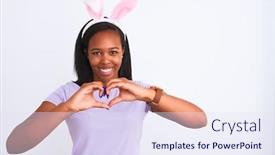 Presentation with american heart - PPT theme having young-african-american-woman-wearing background and a sky blue colored foreground