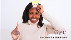  Presentation with pretend - Beautiful slides featuring young-african-american-woman-wearing backdrop and a lemonade colored foreground