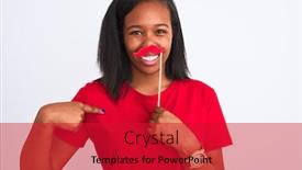  Presentation with pretend - PPT layouts featuring young-african-american-woman-wearing background and a red colored foreground