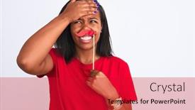  Presentation with pretend - PPT theme enhanced with young-african-american-woman-wearing background and a crimson colored foreground