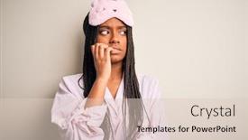  Presentation with pink nails - Amazing PPT theme having young-african-american-woman-wearing backdrop and a lemonade colored foreground