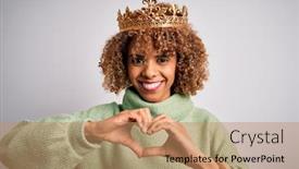  Presentation with american heart - Presentation featuring young-african-american-woman-wearing background and a coral colored foreground