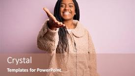  Presentation with pink business - Slide set enhanced with young-african-american-woman-wearing background and a coral colored foreground