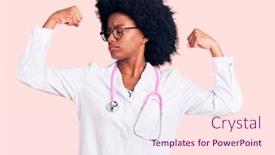  Presentation with proud american - Audience pleasing PPT theme consisting of young-african-american-woman-wearing backdrop and a sky blue colored foreground