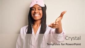  Presentation with business pink - Beautiful presentation theme featuring young-african-american-woman-wearing backdrop and a lemonade colored foreground