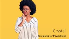  Presentation with african american dental - PPT theme with young-african-american-woman-wearing background and a yellow colored foreground