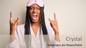  Presentation with american music - Audience pleasing presentation design consisting of young-african-american-woman-wearing backdrop and a lemonade colored foreground