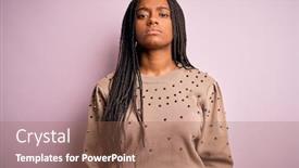  Presentation with pink simple - Presentation design enhanced with young-african-american-woman-wearing background and a coral colored foreground