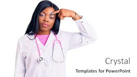  Presentation with skin doctor - Beautiful slide set featuring young-african-american-woman-wearing backdrop and a white colored foreground