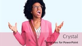  Presentation with leather bag - Audience pleasing theme consisting of young-african-american-woman-wearing backdrop and a coral colored foreground