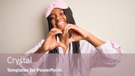  Presentation with american heart - Audience pleasing PPT layouts consisting of young-african-american-woman-wearing backdrop and a coral colored foreground