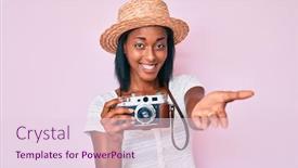  Presentation with acceptance - Audience pleasing slide set consisting of young-african-american-woman-wearing backdrop and a lemonade colored foreground