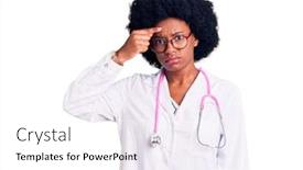 Presentation with skin doctor - Slide deck consisting of young-african-american-woman-wearing background and a white colored foreground