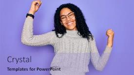  Presentation with african music - Amazing PPT layouts having young-african-american-woman-wearing backdrop and a light blue colored foreground