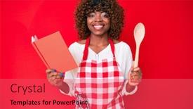  Presentation with recipe-book - PPT layouts consisting of young-african-american-woman-wearing background and a red colored foreground