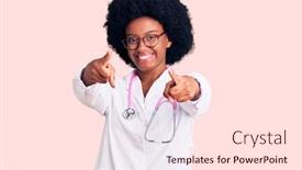  Presentation with elementary school african american female career - Slide deck enhanced with young-african-american-woman-wearing background and a lemonade colored foreground