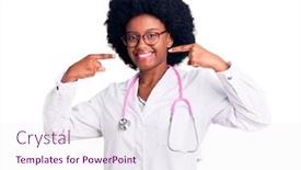  Presentation with african american dental - PPT theme enhanced with young-african-american-woman-wearing background and a sky blue colored foreground