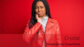  Presentation with african american dental - Slide set having young-african-american-woman-wearing background and a red colored foreground