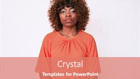  Presentation with elementary school african american female - Colorful PPT theme enhanced with young-african-american-woman-wearing backdrop and a coral colored foreground