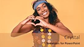  Presentation with bohemian - PPT theme featuring young-african-american-woman-wearing background and a gold colored foreground