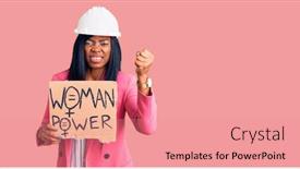  Presentation with power - Cool new slides with young-african-american-woman-wearing backdrop and a coral colored foreground