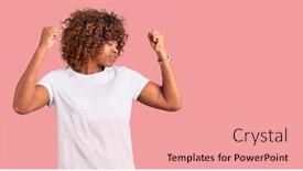  Presentation with proud american - Slide deck consisting of young-african-american-woman-wearing background and a coral colored foreground