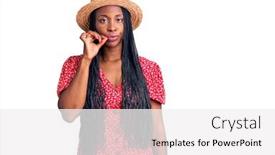  Presentation with lips mouth - Beautiful slides featuring young-african-american-woman-wearing backdrop and a white colored foreground