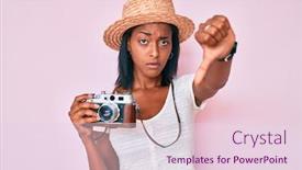  Presentation with bad - Colorful PPT theme enhanced with young-african-american-woman-wearing backdrop and a lemonade colored foreground