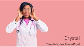  Presentation with deaf - Slide deck consisting of young-african-american-woman-wearing background and a coral colored foreground