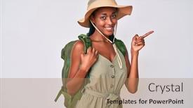  Presentation with explorer - Slide deck with young-african-american-woman-wearing background and a coral colored foreground