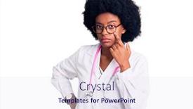  Presentation with eye doctor - Beautiful PPT theme featuring young-african-american-woman-wearing backdrop and a sky blue colored foreground