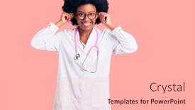  Presentation with african woman - Cool new PPT theme with young-african-american-woman-wearing backdrop and a lemonade colored foreground