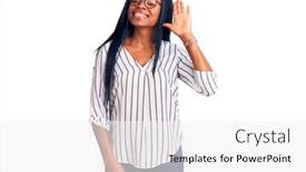  Presentation with saying - Amazing theme having young-african-american-woman-wearing backdrop and a white colored foreground