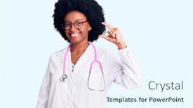  Presentation with doctor african - PPT layouts consisting of young-african-american-woman-wearing background and a cool aqua colored foreground