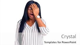  Presentation with eye african american models - Amazing slide set having young-african-american-woman-wearing backdrop and a white colored foreground