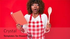  Presentation with recipe book - Beautiful PPT theme featuring young-african-american-woman-wearing backdrop and a red colored foreground