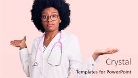  Presentation with doctor african - PPT theme enhanced with young-african-american-woman-wearing background and a lemonade colored foreground