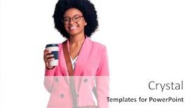  Presentation with leather bag - Slide deck featuring young-african-american-woman-wearing background and a white colored foreground