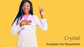  Presentation with doctor african - Audience pleasing presentation theme consisting of young-african-american-woman-wearing backdrop and a yellow colored foreground