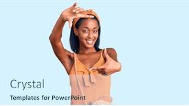  Presentation with creativity - Theme consisting of young-african-american-woman-wearing background and a sky blue colored foreground