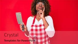  Presentation with african american woman question - Amazing slide set having young-african-american-woman-wearing backdrop and a red colored foreground