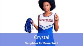  Presentation with payment - Amazing PPT theme having young-african-american-woman-wearing backdrop and a cobalt blue colored foreground
