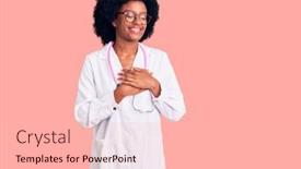  Presentation with doctor african - PPT theme enhanced with young-african-american-woman-wearing background and a lemonade colored foreground