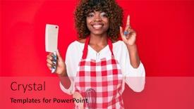  Presentation with african american woman question - Slide set consisting of young-african-american-woman-wearing background and a red colored foreground