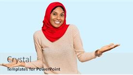  Presentation with comparison - PPT theme enhanced with young-african-american-woman-wearing background and a lemonade colored foreground