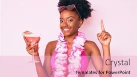  Presentation with african american woman question - Slide deck with young-african-american-woman-wearing background and a lemonade colored foreground