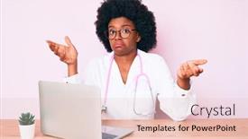  Presentation with doctor african - Slide set featuring young-african-american-woman-wearing background and a lemonade colored foreground