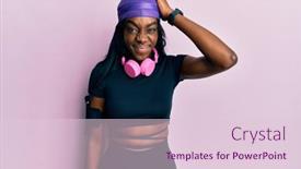  Presentation with african american woman question - Beautiful PPT layouts featuring young-african-american-woman-wearing backdrop and a lemonade colored foreground