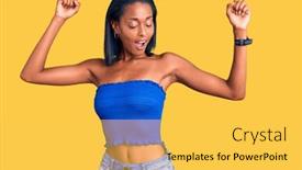  Presentation with american music - Slide deck enhanced with young-african-american-woman-wearing background and a yellow colored foreground