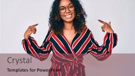  Presentation with proud american - Theme having young-african-american-woman-wearing background and a violet colored foreground
